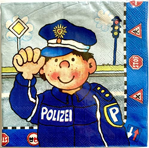 20 Papier-Servietten * POLIZEI - PAUL DER POLIZIST * für Kindergeburtstag und Mottoparty // Kinder Geburtstag Police Polizeiauto 20 Papier-Servietten * POLIZEI - PAUL DER POLIZIST * für Kindergeburtstag und Mottoparty // Kinder Geburtstag Police Polizeiauto von Lutz Mauder