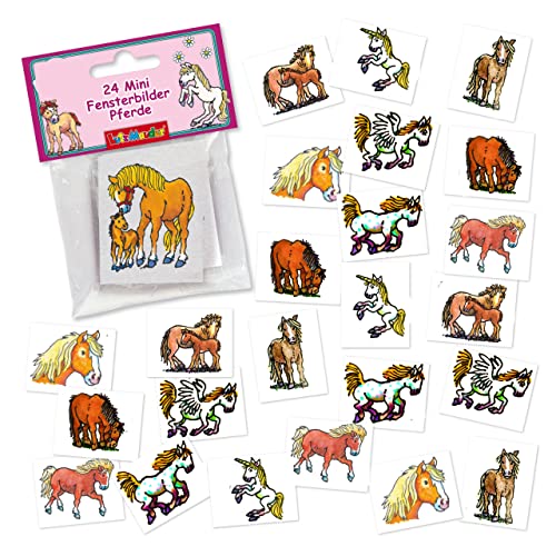 24 Fensterbilder * PFERDE * als Mitgebsel zum Kindergeburtstag oder zum Basteln | Pony Deko Geschenk Kinder Geburtstag Sticker Aufkleber von Lutz Mauder