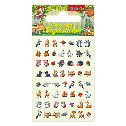56 Ohr- und Nagelsticker für Kinder und Erwachsene | Sticker Ohrsticker (Waldtiere) von Lutz Mauder
