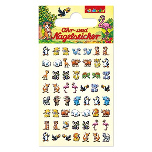 56 Ohr- und Nagelsticker für Kinder und Erwachsene | Sticker Ohrsticker (Zootiere) von Lutz Mauder