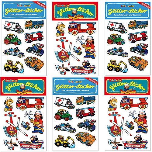 6-TLG. Sticker-Set * Fahrzeuge und Feuerwehr * vom Mauder-Verlag | Kinder Aufkleber Kindergeburtstag Geburtstag Mitgebsel Geschenk Jungen Brandmeister Krankenwagen Polizei Bagger Feuerwehrmann 6-TLG. Sticker-Set * Fahrzeuge und Feuerwehr * vom Mauder-Verlag | Kinder Aufkleber Kindergeburtstag Geburtstag Mitgebsel Geschenk Jungen Brandmeister Krankenwagen Polizei Bagger Feuerwehrmann von Lutz Mauder