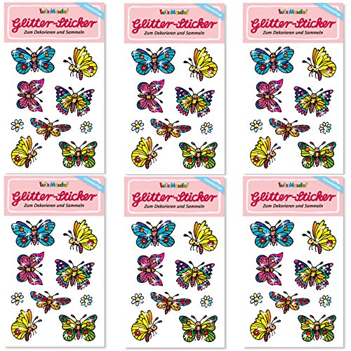 6-teiliges Glitter-Sticker-Set * Schmetterlinge * vom Mauder Verlag | Kinder Aufkleber Kindergeburtstag Geburtstag Mitgebsel Geschenk Mädchen Glitzer Phantasie Magie bunt 6-teiliges Glitter-Sticker-Set * Schmetterlinge * vom Mauder Verlag | Kinder Aufkleber Kindergeburtstag Geburtstag Mitgebsel Geschenk Mädchen Glitzer Phantasie Magie bunt von Lutz Mauder