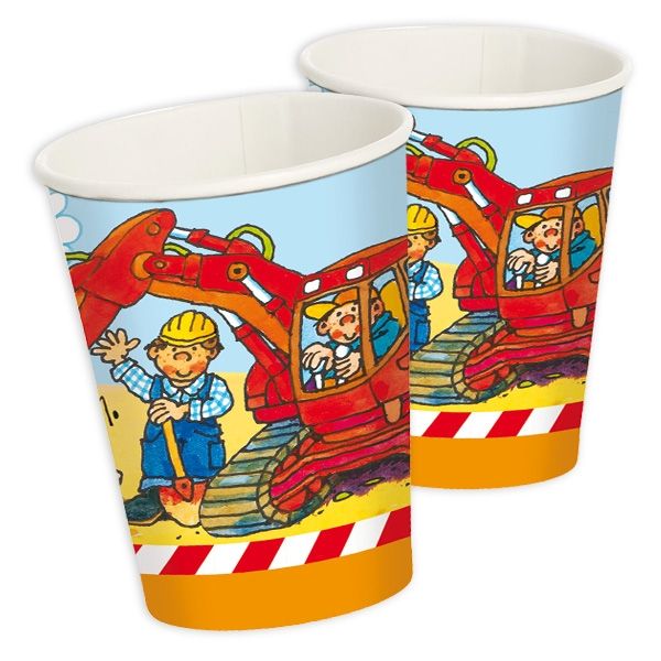 Bauarbeiter Partybecher, 8 Stück, für Baustelle Kindergeburtstag, Pappe Bauarbeiter Partybecher, 8 Stück, für Baustelle Kindergeburtstag, Pappe von Lutz Mauder