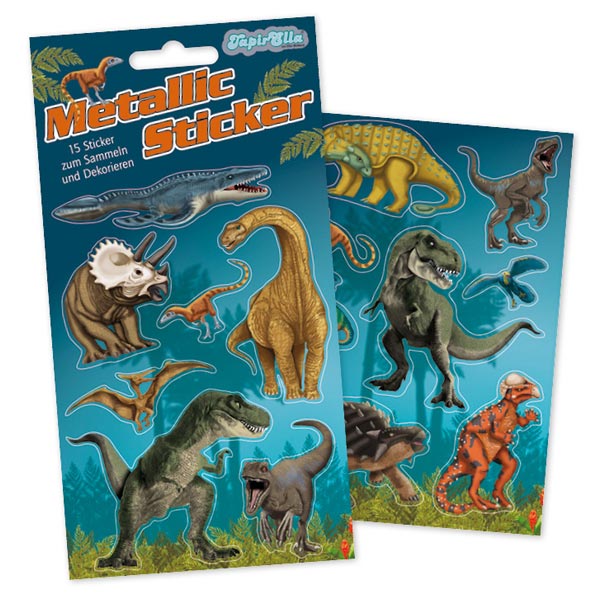 Dinosaurier Stickerbögen mit 15 Stickern und Metallic-Effekt Dinosaurier Stickerbögen mit 15 Stickern und Metallic-Effekt von Lutz Mauder