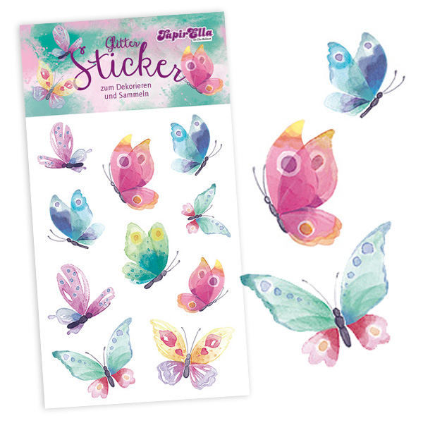 Glitzersticker Schmetterlinge, als Mitgebsel, 1 Karte Glitzersticker Schmetterlinge, als Mitgebsel, 1 Karte von Lutz Mauder