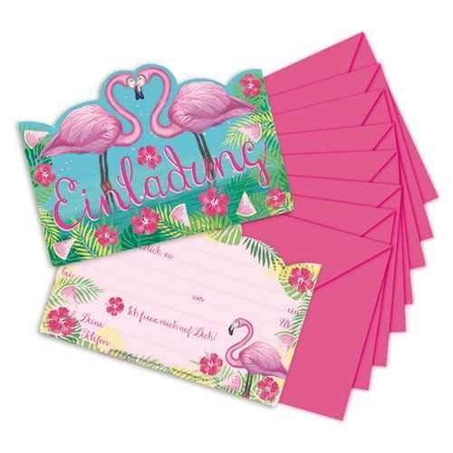 Lutz Mauder 16-teiliges Einladungs-Set * PINK Flamingo * für Kindergeburtstag | 26015 | mit 8 Einladungskarten mit 8 Umschläge | Kinder Geburtstag Einladung Karten von Lutz Mauder
