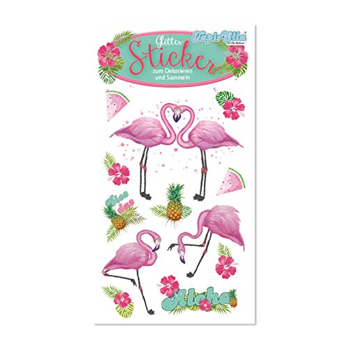 Neu 2019: Glitter-Sticker * PINK Flamingo * von Lutz Mauder | 72299 | als Mitgebsel für Kinder | Aufkleber zum Kindergeburtstag & Basteln von Lutz Mauder