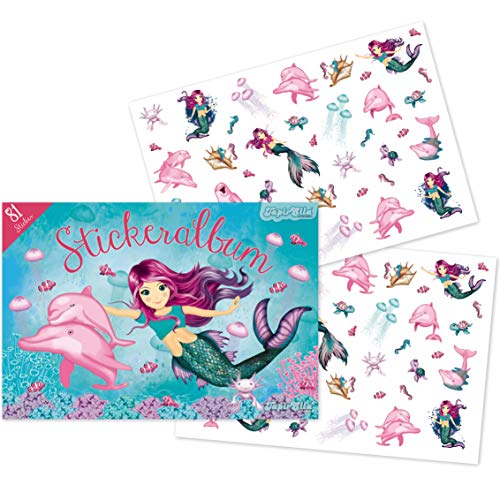 Stickeralbum mit 92 Sticker * Meerjungfrau Coralie * als Geschenk oder zum Basteln | 72022 | Nixe Seamaid Delfine Kindersticker Aufkleber Stickerbuch für Kinder Stickeralbum mit 92 Sticker * Meerjungfrau Coralie * als Geschenk oder zum Basteln | 72022 | Nixe Seamaid Delfine Kindersticker Aufkleber Stickerbuch für Kinder von Lutz Mauder