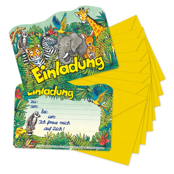 Zootiere Einladungen inkl. Umschläge, 8er Pack Zootiere Einladungen inkl. Umschläge, 8er Pack von Lutz Mauder