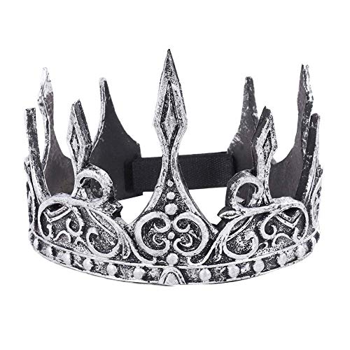 LuukUP Halloween Prop Crown-Crown Tiaras Haar Zubehör-König Crown Leistung Kopfschmuck Kleid Up Prop Prom Party Dekorationen-Geburtstag Party Festival Decor Prop (Silber) von LuukUP