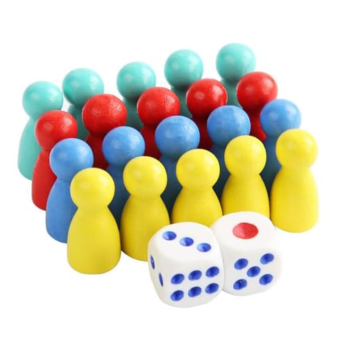 Luwecf Brettspielfiguren, mehrfarbige Spielfiguren, Spielfiguren, Holzfiguren für Brettspiele Luwecf Brettspielfiguren, mehrfarbige Spielfiguren, Spielfiguren, Holzfiguren für Brettspiele von Luwecf