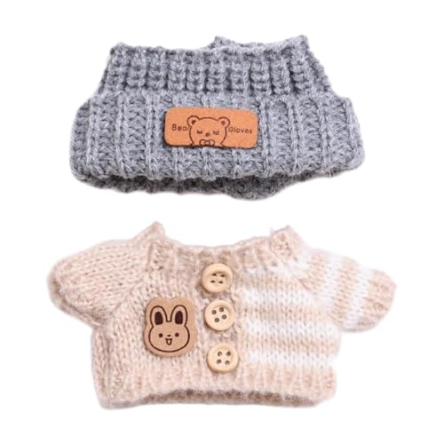 Luwecf Kleidung für Puppen, Outfit für kleine Figuren, Pullover und Kopfbedeckung, Zubehör für kreative Bastelprojekte, Braun Luwecf Kleidung für Puppen, Outfit für kleine Figuren, Pullover und Kopfbedeckung, Zubehör für kreative Bastelprojekte, Braun von Luwecf