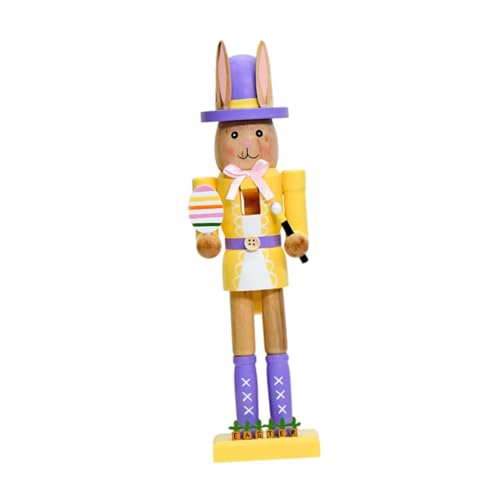 Luwecf Osterhasen Nussknacker Holzfigur 31cm - Handbemalte Dekoration für Ostern & Weihnachten - Traditionelle Hasenfigur mit Hut, Gelb Luwecf Osterhasen Nussknacker Holzfigur 31cm - Handbemalte Dekoration für Ostern & Weihnachten - Traditionelle Hasenfigur mit Hut, Gelb von Luwecf