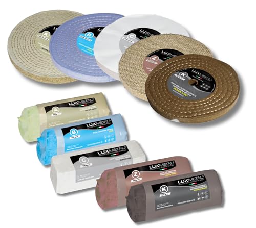 Lux Metal 5 Polierscheibe 300 mm 5 polierpaste 700 gr set DIY kit Polierset Schleifpaste Metall, Aluminium, Bank Poliermaschine, Edelstahl, Messing, Kupfer, Holz, Kunststoff, schleifmaschinen messer Lux Metal 5 Polierscheibe 300 mm 5 polierpaste 700 gr set DIY kit Polierset Schleifpaste Metall, Aluminium, Bank Poliermaschine, Edelstahl, Messing, Kupfer, Holz, Kunststoff, schleifmaschinen messer von Lux Metal