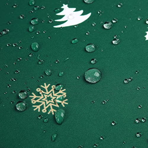 LuxFocus Weihnachts-Tischdecke, 132 x 132 cm Weihnachts-Tischdecke, Xmas Random Deers Tischdecke Esstischdecke, Weihnachts-Tischdecke für Weihnachten, Winter und Festliche Tischdekoration, Grün von LuxFocus