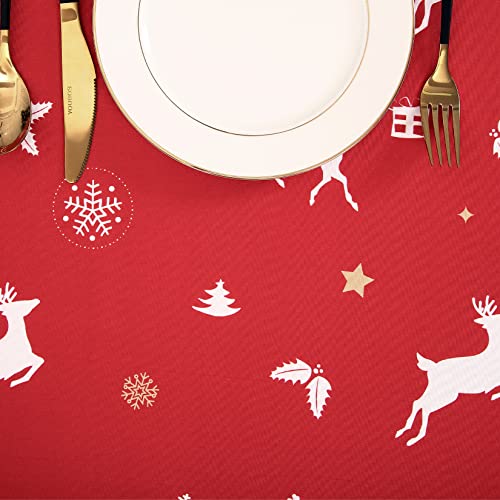 LuxFocus Weihnachts-Tischdecke, 137 x 274 cm Tischdecke, rechteckig, Weihnachten, zufällige Hirsche, Tischdecke, Esstischdecke, weihnachtliche Tischdecke für Winter Tischdekoration, Rot LuxFocus Weihnachts-Tischdecke, 137 x 274 cm Tischdecke, rechteckig, Weihnachten, zufällige Hirsche, Tischdecke, Esstischdecke, weihnachtliche Tischdecke für Winter Tischdekoration, Rot von LuxFocus