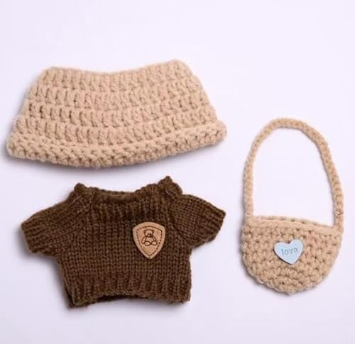 Puppenkleidungsset, 3-teiliges Set Braune Plüschpuppenkleidung Inklusive Puppen-Outfit-Zubehör Hut Pullover Tasche Süßem für 17cm Kleidung Puppe Nur Kleidung für Sammler Puppenkleidungsset, 3-teiliges Set Braune Plüschpuppenkleidung Inklusive Puppen-Outfit-Zubehör Hut Pullover Tasche Süßem für 17cm Kleidung Puppe Nur Kleidung für Sammler von LuxStellar