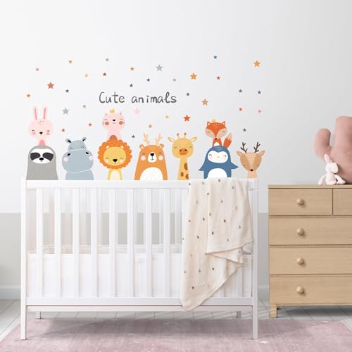 Wandtattoo Kinderzimmer Junge, Safari Dschungel Tiere Wandtattoo Nordisches Wandsticker Kinderzimmer mit Tierdesign Selbstklebender Wanddeko für Babyzimmer Giraffe Löwe Wandaufkleber für Wohnzimmer Wandtattoo Kinderzimmer Junge, Safari Dschungel Tiere Wandtattoo Nordisches Wandsticker Kinderzimmer mit Tierdesign Selbstklebender Wanddeko für Babyzimmer Giraffe Löwe Wandaufkleber für Wohnzimmer von LuxStellar