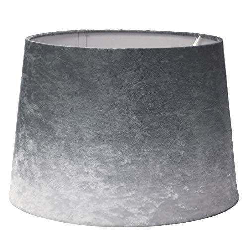 Luxe-Ombré-Lampenschirm, doppelseitig, Pannesamt-Effekt, 30,5 cm, Grau von Luxe