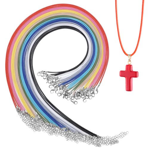Luxeu Gewachste Halskette Cord, 30 Stück 45cm Halskette Schnur mit Karabinerverschluss, Lederband Kette, für Armband, Ketten Basteln, Anhänger, Schmuck Zubehör Luxeu Gewachste Halskette Cord, 30 Stück 45cm Halskette Schnur mit Karabinerverschluss, Lederband Kette, für Armband, Ketten Basteln, Anhänger, Schmuck Zubehör von Luxeu