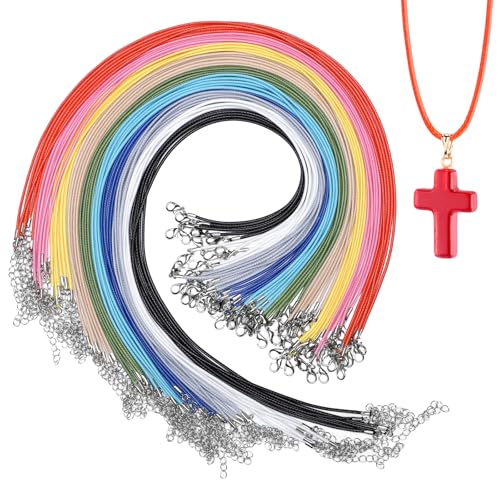Luxeu Gewachste Halskette Schnur, 60 Stück 45cm Lederband Kette, Halskette Schnur mit Karabinerverschluss, für Schmuck Basteln, DIY Armband, Anhänger, Ketten Basteln Luxeu Gewachste Halskette Schnur, 60 Stück 45cm Lederband Kette, Halskette Schnur mit Karabinerverschluss, für Schmuck Basteln, DIY Armband, Anhänger, Ketten Basteln von Luxeu