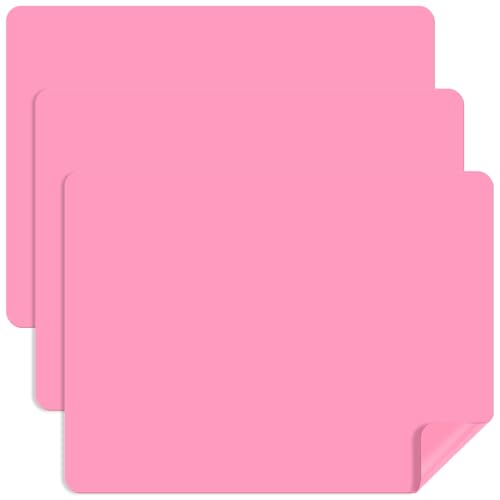 Luxeu Silikon Unterlage, 3 Stück 40 * 30cm Tischset rutschfeste, Nail Art Tischmatte, Bastelmatte Antihafte für Epoxidharz Handwerk, Malerei, zum Platzieren von Hundenapf (Rosa) von Luxeu