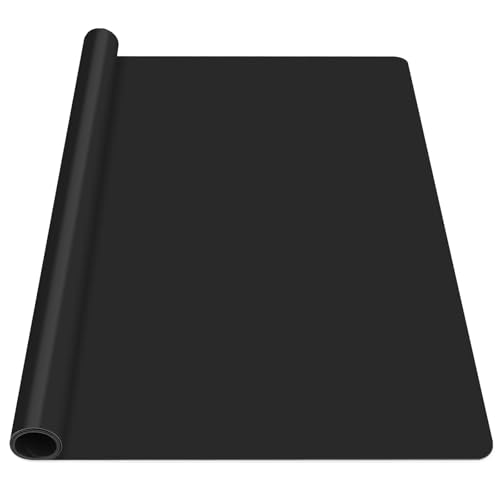 Luxeu Silikonmatte Groß, 70X50cm Schreibtisch Unterlage, Malunterlage für Kinder, Antihafte und rutschfeste, für Resin Gießharz, zum Platzieren von Kaffeemaschine (Schwarz) von Luxeu