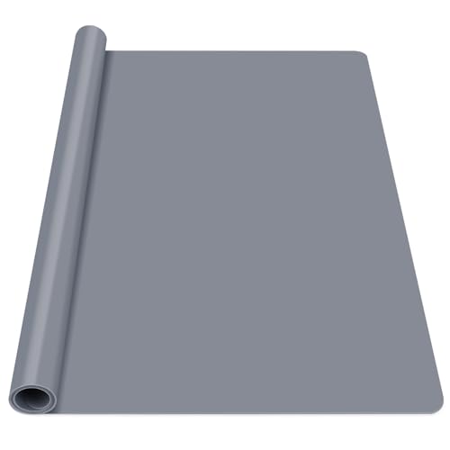 Luxeu Silikonmatte Groß, 70X50cm Schreibtisch Unterlage, für Resin Gießharz, Antihafte und Rutschfeste, für Handwerk Diy (Dunkelgrau) von Luxeu