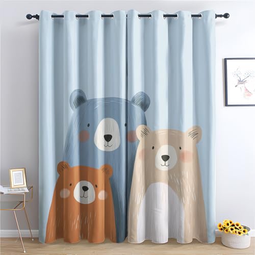 Luxfieo Bär Vorhänge Kinder Süße Cartoon Bären Vorhang Blickdicht Gardinen Verdunklungsvorhänge mit Ösen Thermovorhang für Wohnzimmer Schlafzimmer Kinderzimmer Fenster Deko 2er Set H 220 x B 140 cm T# Luxfieo Bär Vorhänge Kinder Süße Cartoon Bären Vorhang Blickdicht Gardinen Verdunklungsvorhänge mit Ösen Thermovorhang für Wohnzimmer Schlafzimmer Kinderzimmer Fenster Deko 2er Set H 220 x B 140 cm T# von Luxfieo