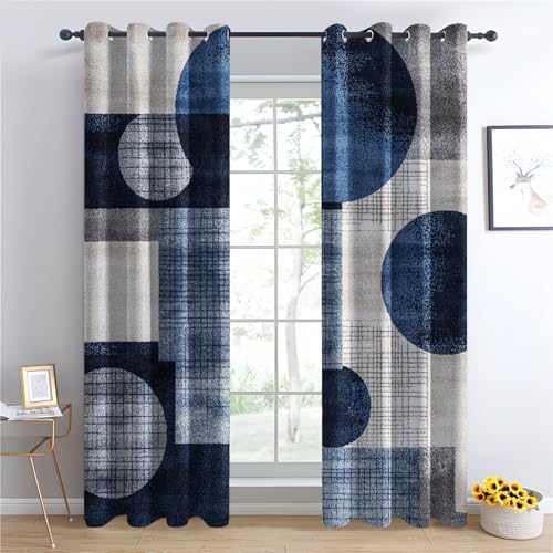 Luxfieo Blau Grau Vorhänge Modern Geometrisch Vorhang Blickdicht Gardinen 220 cm Lang Verdunklungsvorhänge mit Ösen Thermovorhang für Wohnzimmer Schlafzimmer Kinderzimmer Fenster Deko 2er Set U#87 Luxfieo Blau Grau Vorhänge Modern Geometrisch Vorhang Blickdicht Gardinen 220 cm Lang Verdunklungsvorhänge mit Ösen Thermovorhang für Wohnzimmer Schlafzimmer Kinderzimmer Fenster Deko 2er Set U#87 von Luxfieo