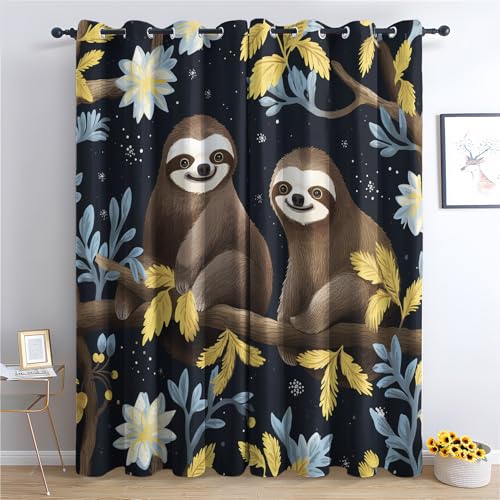 Luxfieo Faultier Vorhänge Kinder Cartoon Dschungeltiere Vorhang Blickdicht Gardinen Verdunklungsvorhänge mit Ösen Thermovorhang für Wohnzimmer Schlafzimmer Fenster Deko 2er Set H 300 x B 140 cm T#241 Luxfieo Faultier Vorhänge Kinder Cartoon Dschungeltiere Vorhang Blickdicht Gardinen Verdunklungsvorhänge mit Ösen Thermovorhang für Wohnzimmer Schlafzimmer Fenster Deko 2er Set H 300 x B 140 cm T#241 von Luxfieo