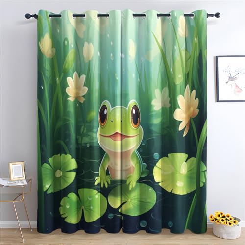 Luxfieo Frosch Vorhänge Kinder Süße Cartoon Tiere Vorhang Blickdicht Gardinen Verdunklungsvorhänge mit Ösen Thermovorhang für Wohnzimmer Schlafzimmer Fenster Deko 2er Set H 220 x B 140 cm T#218 Luxfieo Frosch Vorhänge Kinder Süße Cartoon Tiere Vorhang Blickdicht Gardinen Verdunklungsvorhänge mit Ösen Thermovorhang für Wohnzimmer Schlafzimmer Fenster Deko 2er Set H 220 x B 140 cm T#218 von Luxfieo