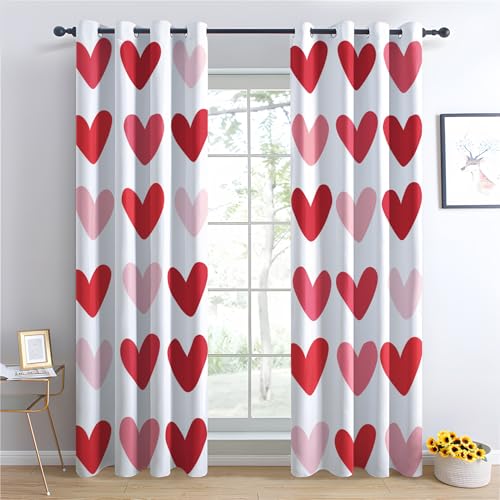 Luxfieo Herz Vorhänge Mädchen Rote Rosa Liebesherz Vorhang Blickdicht Gardinen 220 cm Lang Verdunklungsvorhänge mit Ösen Thermovorhang für Wohnzimmer Schlafzimmer Kinderzimmer Fenster Deko 2er Set T#6 Luxfieo Herz Vorhänge Mädchen Rote Rosa Liebesherz Vorhang Blickdicht Gardinen 220 cm Lang Verdunklungsvorhänge mit Ösen Thermovorhang für Wohnzimmer Schlafzimmer Kinderzimmer Fenster Deko 2er Set T#6 von Luxfieo