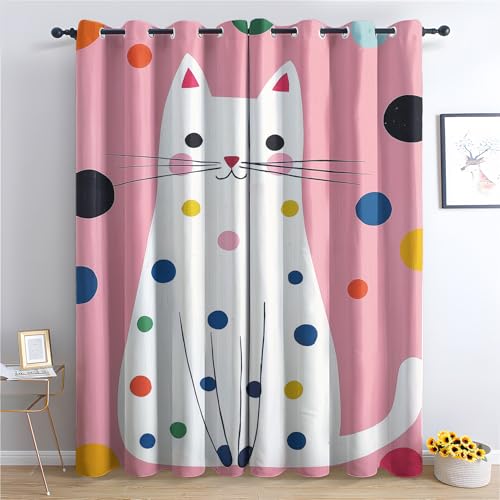 Luxfieo Katze Vorhänge Kinder Mädchen Cartoon Kätzchen Vorhang Blickdicht Gardinen 245 cm Lang Verdunklungsvorhänge mit Ösen Thermovorhang für Wohnzimmer Schlafzimmer Fenster Deko 2er Set T#289 Luxfieo Katze Vorhänge Kinder Mädchen Cartoon Kätzchen Vorhang Blickdicht Gardinen 245 cm Lang Verdunklungsvorhänge mit Ösen Thermovorhang für Wohnzimmer Schlafzimmer Fenster Deko 2er Set T#289 von Luxfieo