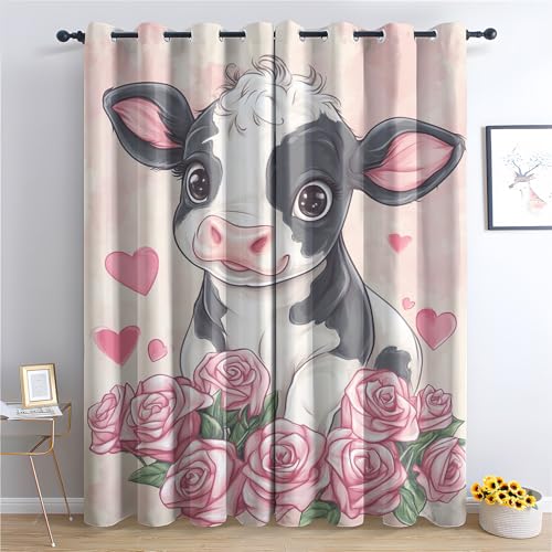 Luxfieo Kuh Vorhänge Mädchen Süße Cartoon Bauernhoftiere Vorhang Blickdicht Gardinen 166 cm Hoch Verdunklungsvorhänge mit Ösen Thermovorhang für Wohnzimmer Schlafzimmer Fenster Deko 2er Set T#105 Luxfieo Kuh Vorhänge Mädchen Süße Cartoon Bauernhoftiere Vorhang Blickdicht Gardinen 166 cm Hoch Verdunklungsvorhänge mit Ösen Thermovorhang für Wohnzimmer Schlafzimmer Fenster Deko 2er Set T#105 von Luxfieo