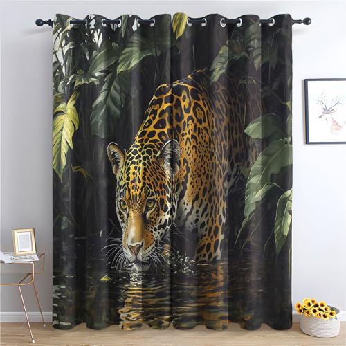 Luxfieo Leopard Vorhänge Dschungeltier Gepard Vorhang Blickdicht Gardinen 166 cm Hoch Verdunklungsvorhänge mit Ösen Thermovorhang für Wohnzimmer Schlafzimmer Kinderzimmer Fenster Deko 2er Set I#327 Luxfieo Leopard Vorhänge Dschungeltier Gepard Vorhang Blickdicht Gardinen 166 cm Hoch Verdunklungsvorhänge mit Ösen Thermovorhang für Wohnzimmer Schlafzimmer Kinderzimmer Fenster Deko 2er Set I#327 von Luxfieo