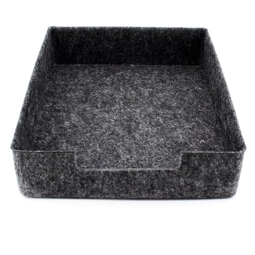 LUXflair Filz Dokumentenablage DIN A4, Größe: 33,5x24,5x7cm, dunkelgrau, stapelbares Design, abwischbare Oberfläche. Briefablage, Schreibtisch Organizer für Büro & Zuhause von Luxflair