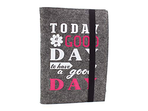 Luxflair Edles Filz Notizbuch in dunkelgrau, Flock-Aufdruck Today is a good day to have a good day, A5 kariert 50 Seiten Notizblock, edler Einband oder Umschlag als Hefteinband oder Hülle geeignet Luxflair Edles Filz Notizbuch in dunkelgrau, Flock-Aufdruck Today is a good day to have a good day, A5 kariert 50 Seiten Notizblock, edler Einband oder Umschlag als Hefteinband oder Hülle geeignet von Luxflair