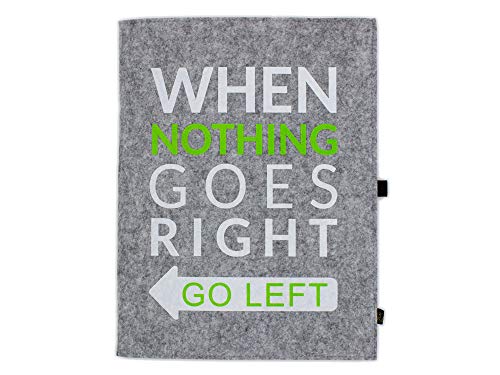 Luxflair Edles Filz Notizbuch in graumeliert, A4 kariert 50 Seiten Notizblock mit Zitat/Spruch When nothing goes right, go left Luxflair Edles Filz Notizbuch in graumeliert, A4 kariert 50 Seiten Notizblock mit Zitat/Spruch When nothing goes right, go left von Luxflair