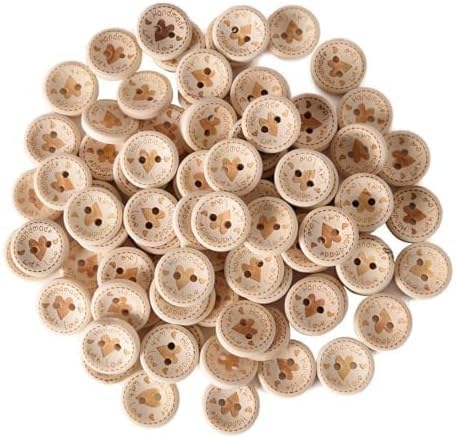 100 Stück Holzknöpfe 15mm Runde Handgefertigte Holzknöpfe Handgefertigte mit Liebesknöpfen Dekorative Strickknopfe Baby Cardigans Strickknopfe zum Nähen DIY Handgefertigte Geschenke Dekor. von Luxiremi