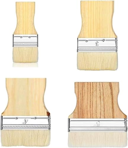 4 Stück Flache Paddel Pinsel, breite Pinsel große Acrylpinsel 2/3/4/5 Zoll mit Pappel Griff Flache Paddel Kunstpinsel Wolle flach für Öl und Acryl 4 Stück Flache Paddel Pinsel, breite Pinsel große Acrylpinsel 2/3/4/5 Zoll mit Pappel Griff Flache Paddel Kunstpinsel Wolle flach für Öl und Acryl von Luxiremi