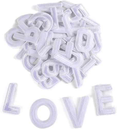 Eisen auf Buchstaben und ZahlenEisen auf Buchstaben Patches A-Z, Zahlen 0-9 Eisen auf Zahlen Alphabet Aufkleber für Stoff Kleidung Shirts Baseball Fußball Jeans Hut DIY Zubehör von Luxiremi