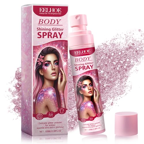 Glitzer Spray für Haare,Körper & Kleidung – Glitzerspray mit Feinem Silberglitter | Schnell Trocknend für Cosplay,Rave Party| Hautfreundlicher Glitter Body Spray & Sprühlack für Bastelprojekte von LuxoCare