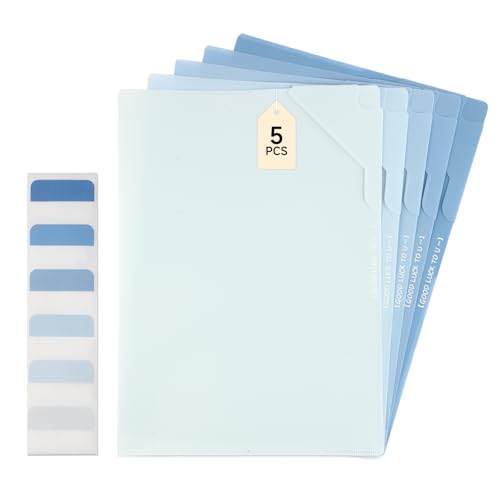 5 Stück Dokumententasche A4, Wasserdichte Dokumentenmappe, Sammelmappen mit Etiketten, Aktenordner, Ordnungsmappe A4 Für Zuhause, Büro, Schule Und Auf Reisen- Farbverlauf Blau 5 Stück Dokumententasche A4, Wasserdichte Dokumentenmappe, Sammelmappen mit Etiketten, Aktenordner, Ordnungsmappe A4 Für Zuhause, Büro, Schule Und Auf Reisen- Farbverlauf Blau von Luxoraiova
