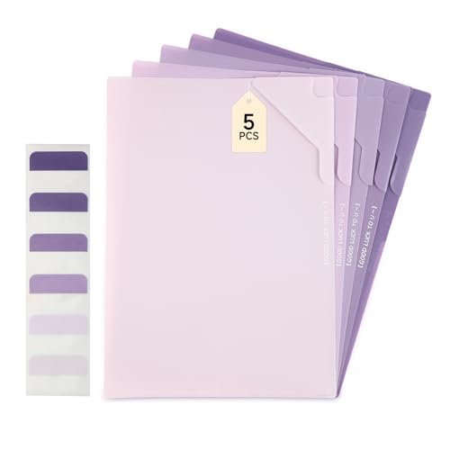 Luxoraiova 5 Stück Dokumententasche A4, Wasserdichte Dokumentenmappe, Sammelmappen A4 mit Etiketten, Farbverlauf Lila Mappen für Dokumente Organisieren, Bürobedarf, Hausaufgaben Luxoraiova 5 Stück Dokumententasche A4, Wasserdichte Dokumentenmappe, Sammelmappen A4 mit Etiketten, Farbverlauf Lila Mappen für Dokumente Organisieren, Bürobedarf, Hausaufgaben von Luxoraiova