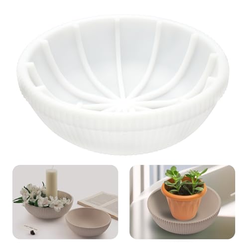 Luxoraiova Silikonformen Gießformen, 20 x 7 cm Silikonform Schale Rund, Giessformen Silikon Tablett, Silikon Gießform Teller aus Lebensmittelechtem für Epoxidharz, Beton & DIY Projekte von Luxoraiova