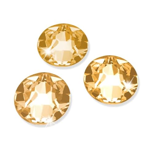 25 Stück Swarovski® Kristalle zum Aufkleben, Farbe Crystal Golden Shadow, SS16 (Ø ca. 3,9 mm) + 1 Stück Positionierstrip von Luxoria