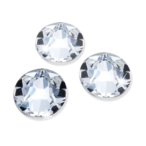 5 Stück Swarovski® Kristalle zum Aufkleben, Farbe Crystal, SS48 (Ø ca. 11 mm) + 1 Stück Positionierstrip von Luxoria