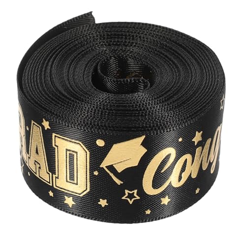 1 Rolle Diy Geschenkschleife für Abschlussfeiern Yards Schwarzes Ribbon Breit zur Dekoration von Sträußen Einladungen und Geschenken für Bastelprojekte und Festliche Anlässe von Luxshiny