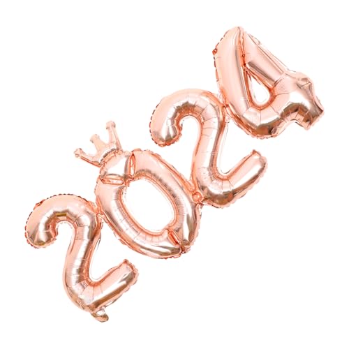 1 Satz Aluminium Folienballons Roségold Zahlenballons für Neujahrsfeiern Hochzeiten Geburtstagsfeiern und Abschlussfeiern Dekoration für Unvergessliche Erinnerungen von Luxshiny